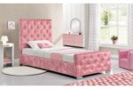 Princess Pink Chesterfield Sleigh Bed - Image 2