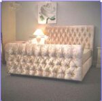 Scroll Chesterfield Sleigh Bed Frame - Image 2