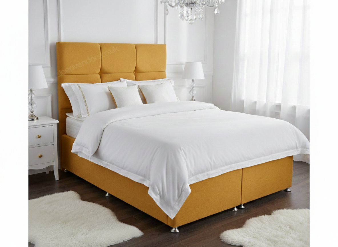 divan ottoman mustard Mustard Mia End lift Divan ottoman Storage bed - Image 1