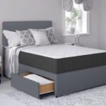 ChelseaGrey Fabric Divan Set with Headboard and Comfort Spring Memory Foam Mattress