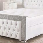 Glitter Fabric Border Leather Sleigh bed - Image 4