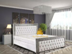 Glitter Fabric Border Leather Sleigh bed - Image 2