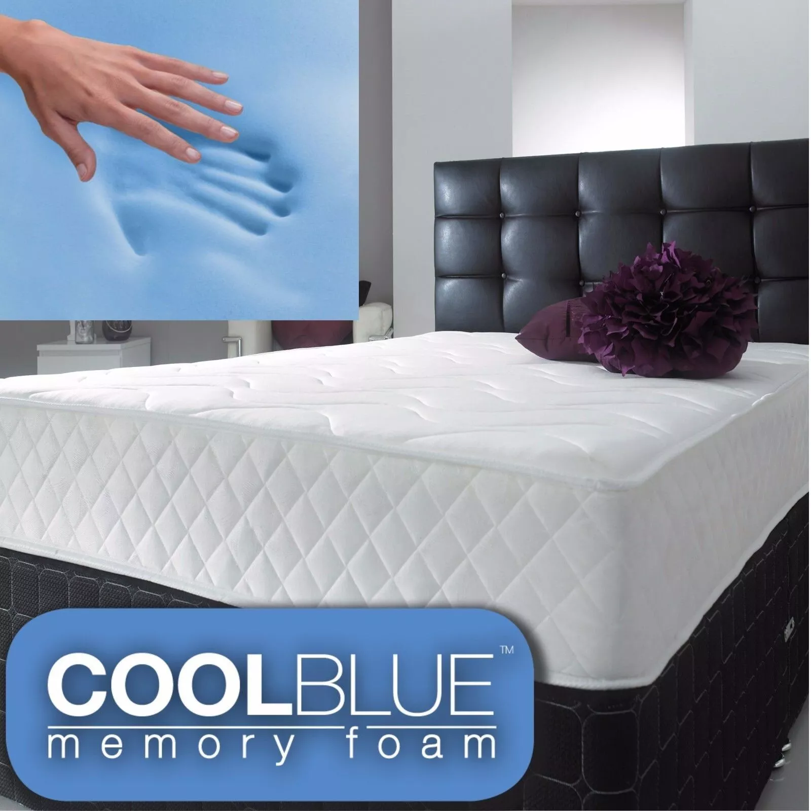 s-l1600 (5) Cool Blue Memory Foam Sprung Quilted Mattress - Image 1