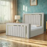 Golden Strip Panel TV  Ottoman Storage bed & Mattress Option