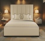 Luxurious Black Piping Bed Frame With Storage & Mattress Option