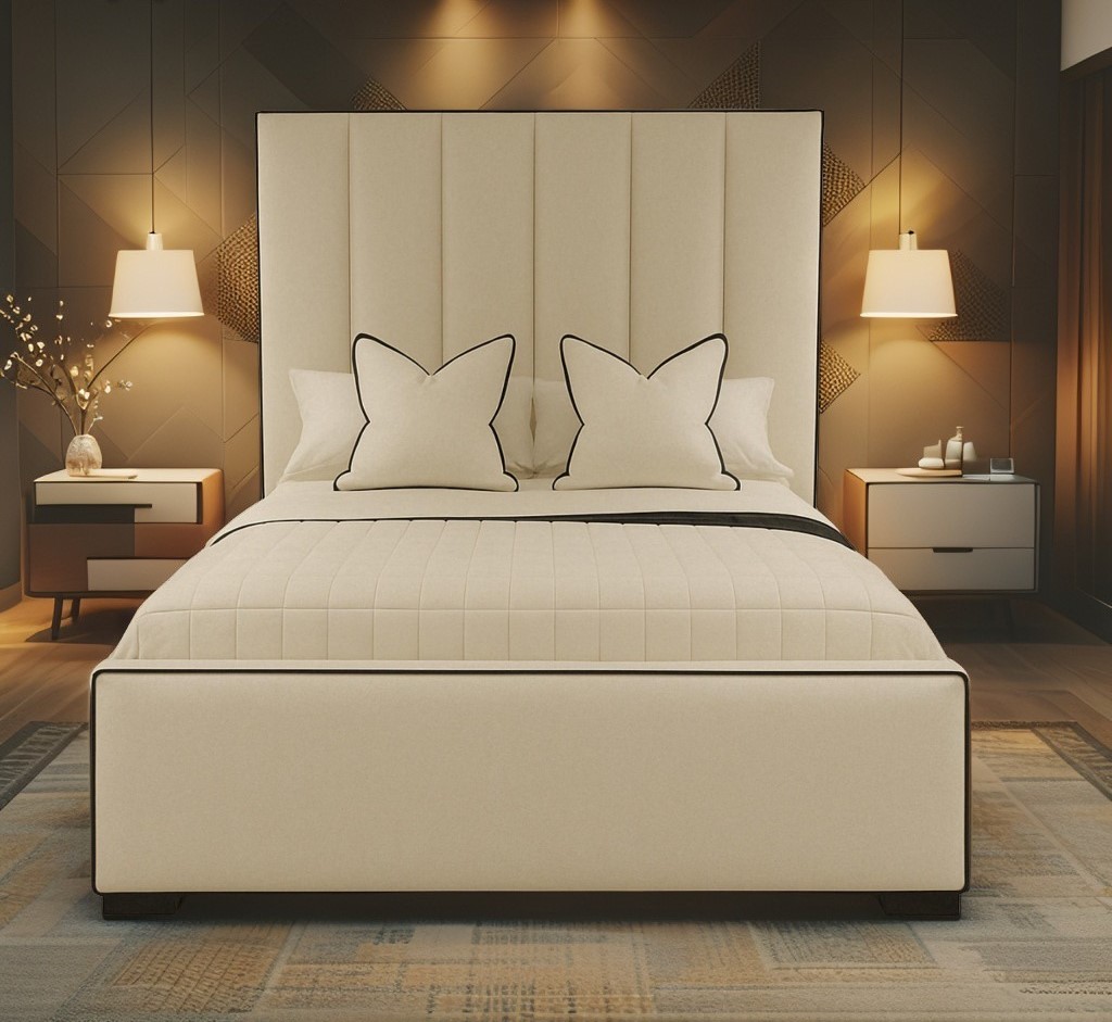 image_Pippit_202506272033 (2) Luxurious Black Piping Bed Frame With Storage & Mattress Option - Image 1