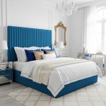 Double Ottoman Upholstered Velvet Bed With Mattress and Storage Options